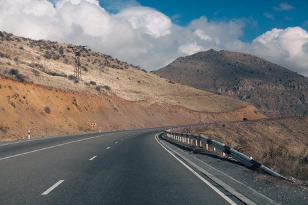 beautiful mountain road and roadの写真素材