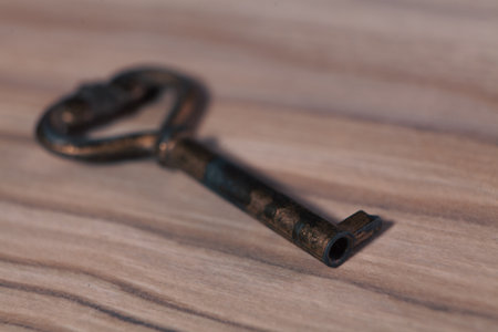 old key in the village tableの写真素材