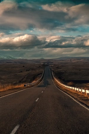beautiful road in the mountainsの写真素材