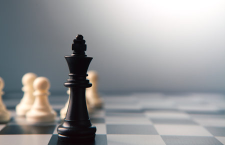 chess board game concept. chess ideas, competition and strategyの写真素材