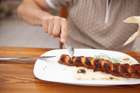 grilled chicken breast with sauce.の写真素材