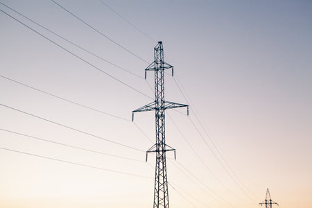 high voltage power lines and electricity transmission