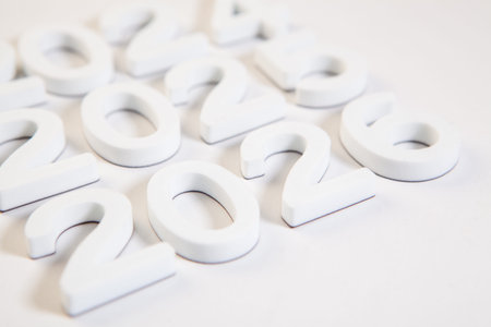 a white background. The concept of the new year.の写真素材