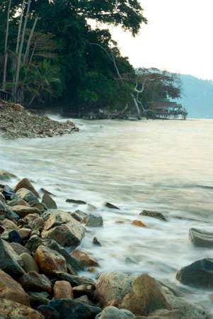 Rocky beach KohChangの写真素材