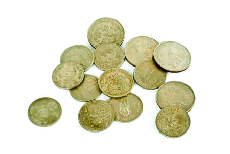 Antique Thai bath coins since Buddhist Era 2517 ( Christian Era 1974 )の写真素材
