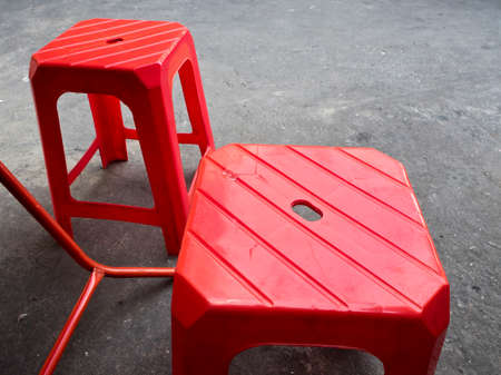 Red plastic chair