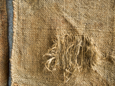 Hemp sack tatteredの写真素材