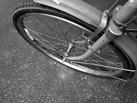 wheel and Classic brake system on vintage Bicycle