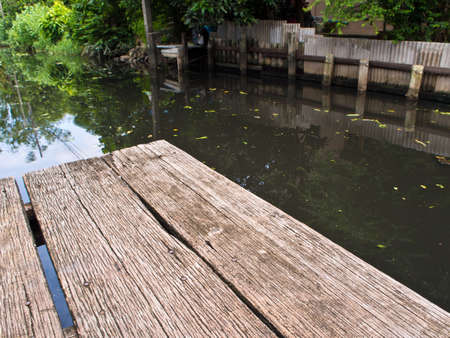 Hardwood floor texture and patterns of canal terraceの写真素材