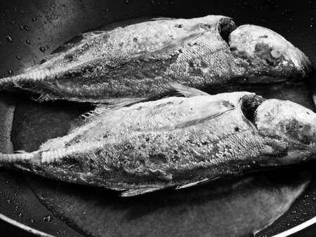 Twin Sea fish frying in a Panの写真素材