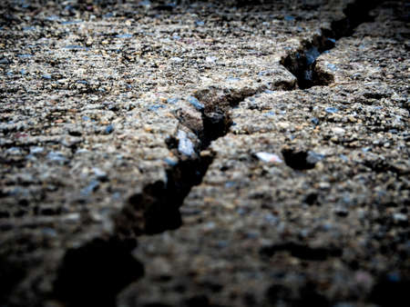 Cracked and separated on concrete floor