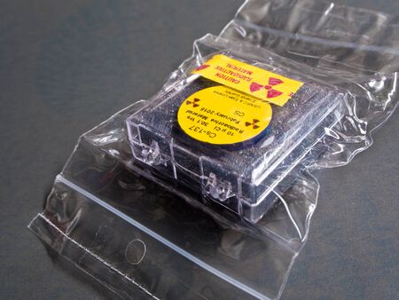 Small Cesium Radioactive in the Plastic packageの写真素材