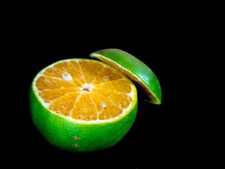 Tangerine orange was slashed to orange flesh insideの写真素材