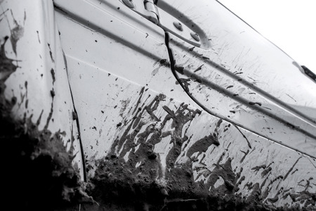 Mud stain on the side of carの写真素材