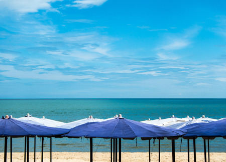 Large umbrella at the beachの写真素材
