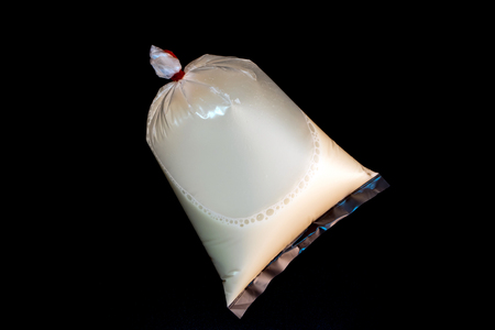 Soymilk in the plastic bag the traditional Thai or Chinese cuisineの写真素材