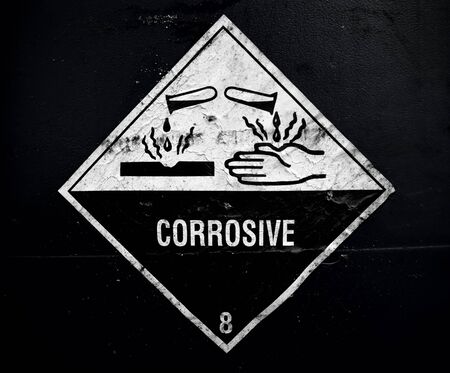 Transport index of corrosive material at the acid containerの写真素材