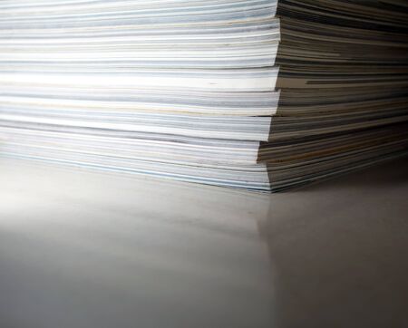The opposite of spine of magazine pileの写真素材