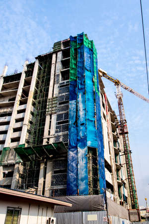 The high-rise building under constructionの写真素材