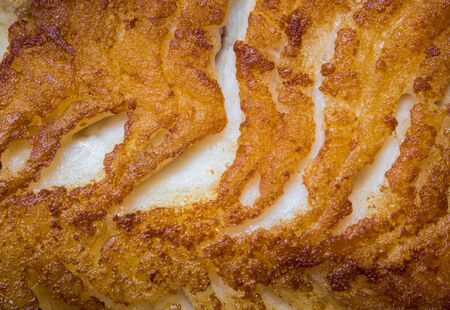 Surface texture pieces of fried white meat of fishの写真素材