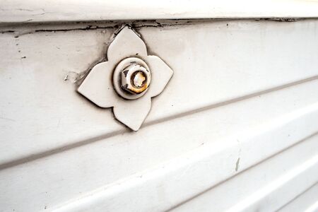 Decorative bolt at the pickup tray of truckの写真素材