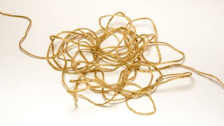 Wrapped Brown rustic hemp rope from the roll