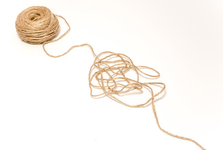 Wrapped Brown rustic hemp rope from the roll