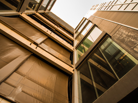 A Low Vantage Point to the high rise building, Looking up to the skyのeditorial素材