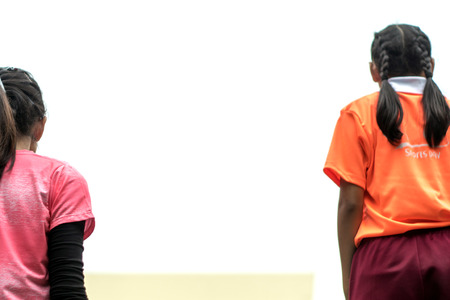 BANGKOK, THAILAND - January 15,2019  At the school's annual sporting event, Elementary student girls with their coach in the chair ball sports matchのeditorial素材