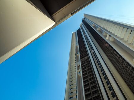 A Low Vantage Point to the high rise building, Looking up to the sky