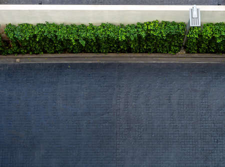 Directly above view the building side walkwayの写真素材