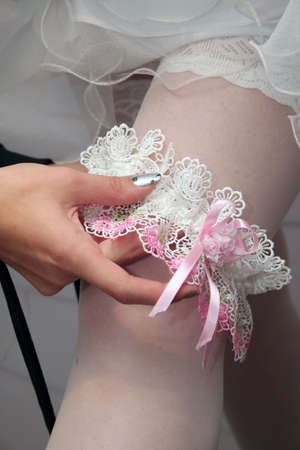 clothing garter to he beautiful brideの写真素材
