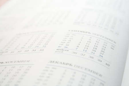 calendar from notes book