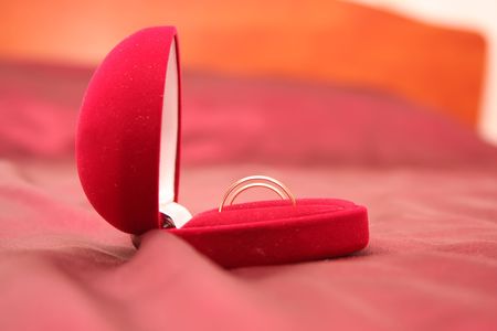 wedding rings in the red box