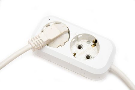 socket and plug isolated on white