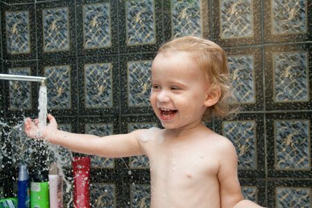  bathing in bathroom