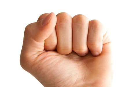 hand isolated on whiteの写真素材