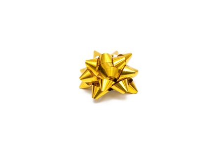 golden bow isolated on white