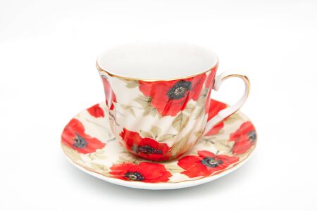 red gift box isolated on whiteの写真素材