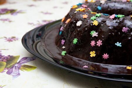 homemade chocolate cakeの写真素材