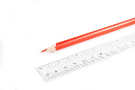 Stationery items  Pen, pencil and rulerの写真素材
