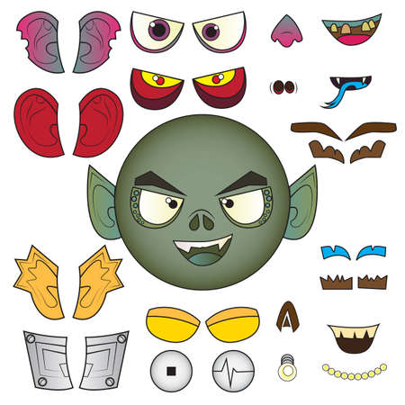 Monster head setのイラスト素材