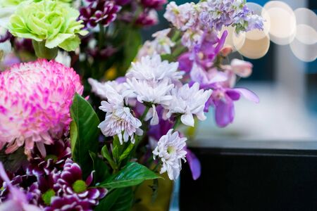 Selective focus of colour full flower, big floral and many colour full flowerの写真素材