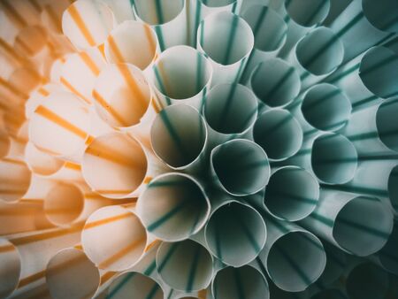 top view of many colour strawの写真素材