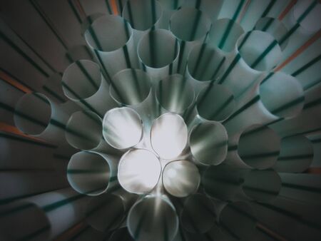 top view of many colour strawの写真素材