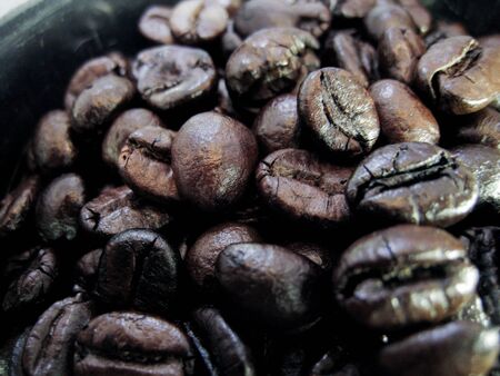 coffee bean roast with long time and high temperature for maximum test of coffee.の写真素材
