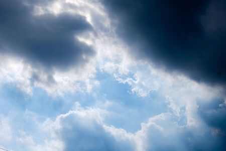 soft focus nimbus cloud and blue sky in the shiny dayの写真素材