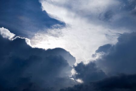 soft focus nimbus cloud and blue sky in the shiny dayの写真素材