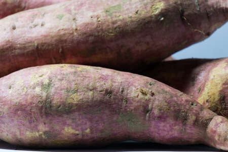 raw fresh skin of potato under the light.の写真素材
