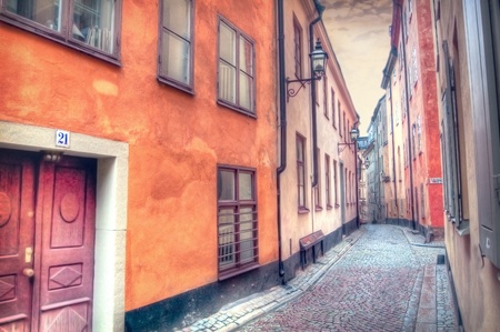 Architecture. Charming street of Stockholm.のeditorial素材